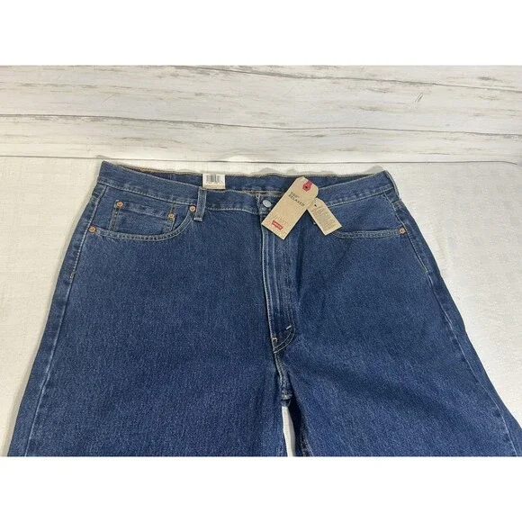 NEW NWT! Levi's 550 Relaxed Men's 44 X 30 Tapered Cotton Denim Jeans Dark Blue - Picture 2 of 12